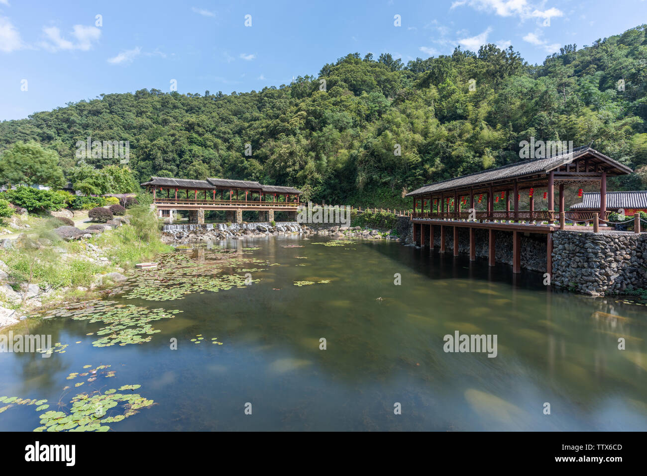 Stadt Jieyang jiexi Grafschaft der Provinz Guangdong Huang voll von Mauern umgebenen Wasserfall landschaftlich reizvollen Gegend Stockfoto