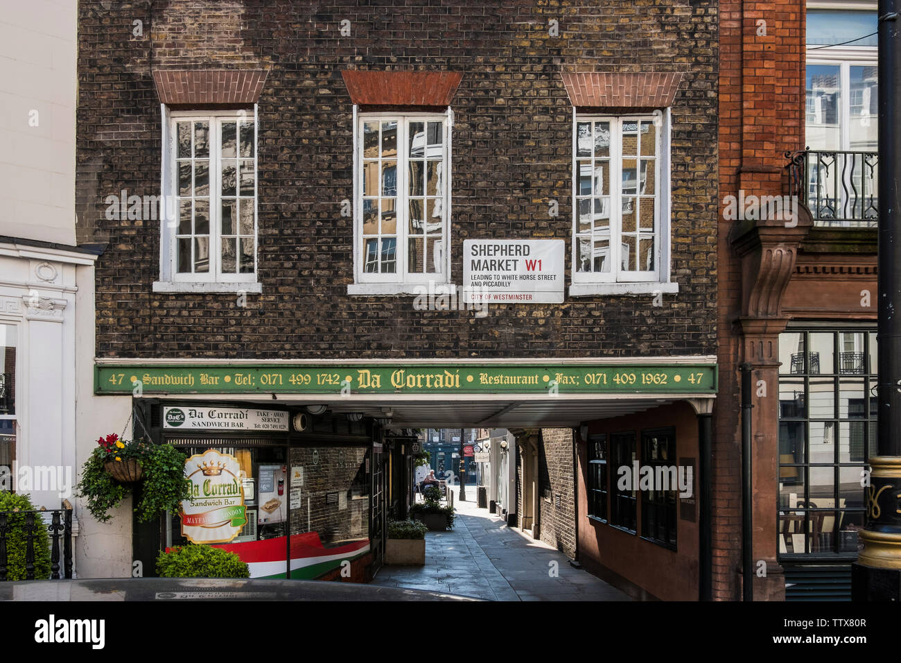 Shepherd Market, Mayfair, London, England, Großbritannien Stockfoto