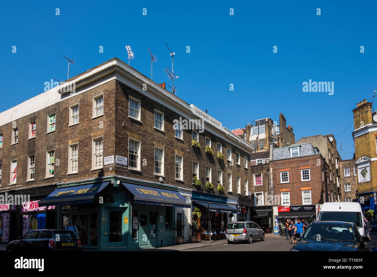 Shepherd Market, Mayfair, London, England, Großbritannien Stockfoto