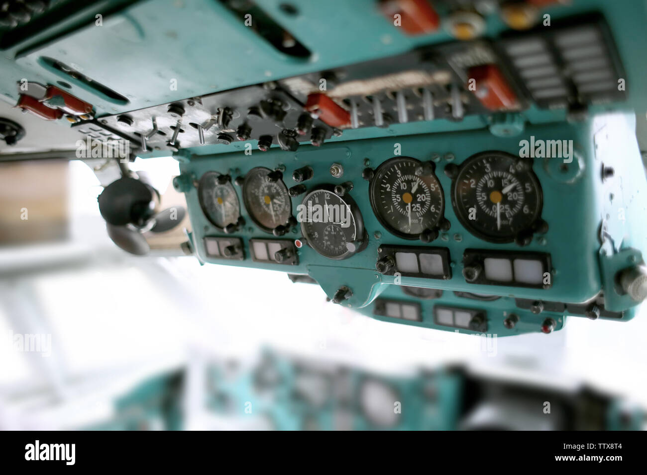 Flugzeug cockpit Innenraum Stockfoto