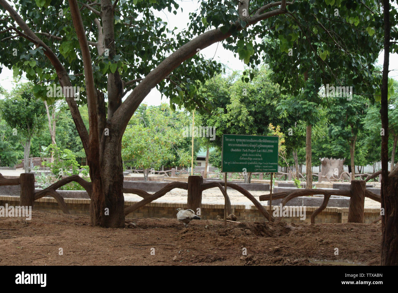 Schild an einem Tempel, Tiger Tempel, Sai Yok, Kanchanaburi, Thailand Stockfoto