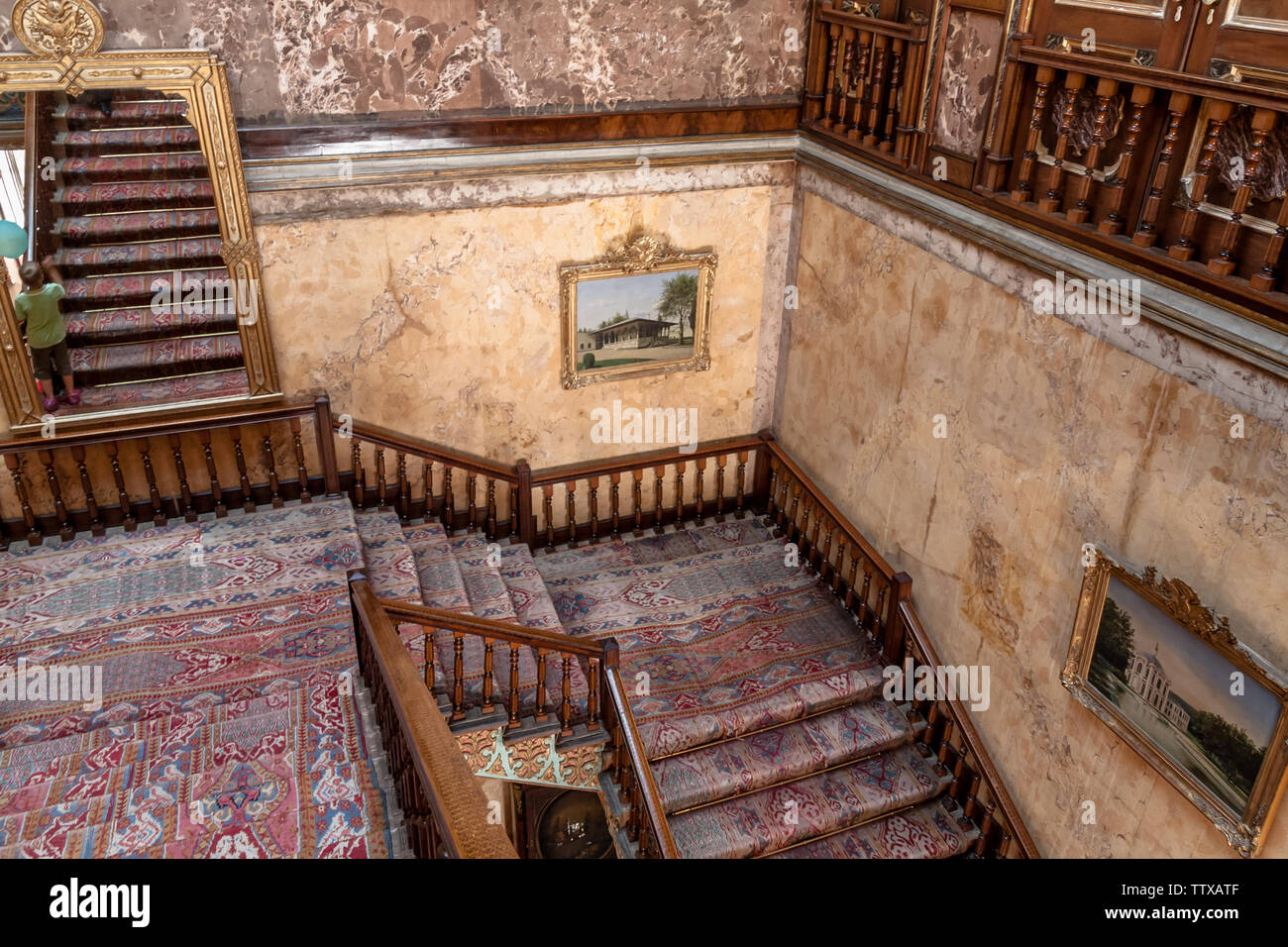 Die Treppe in der Beylerbeyi-palast, Istanbul Stockfoto