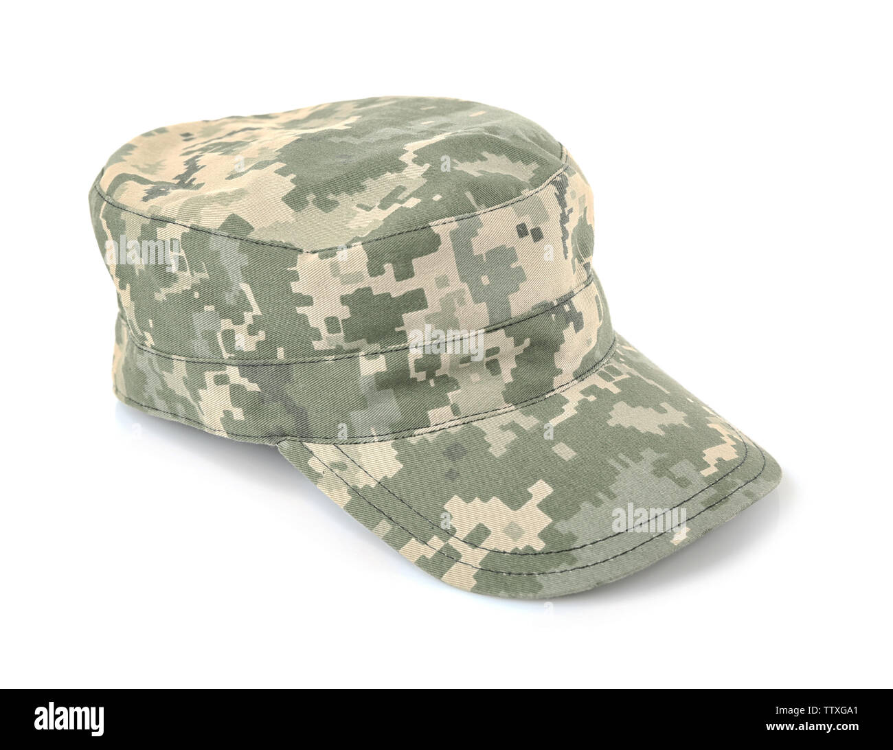 Military Cap auf weißem Hintergrund Stockfoto