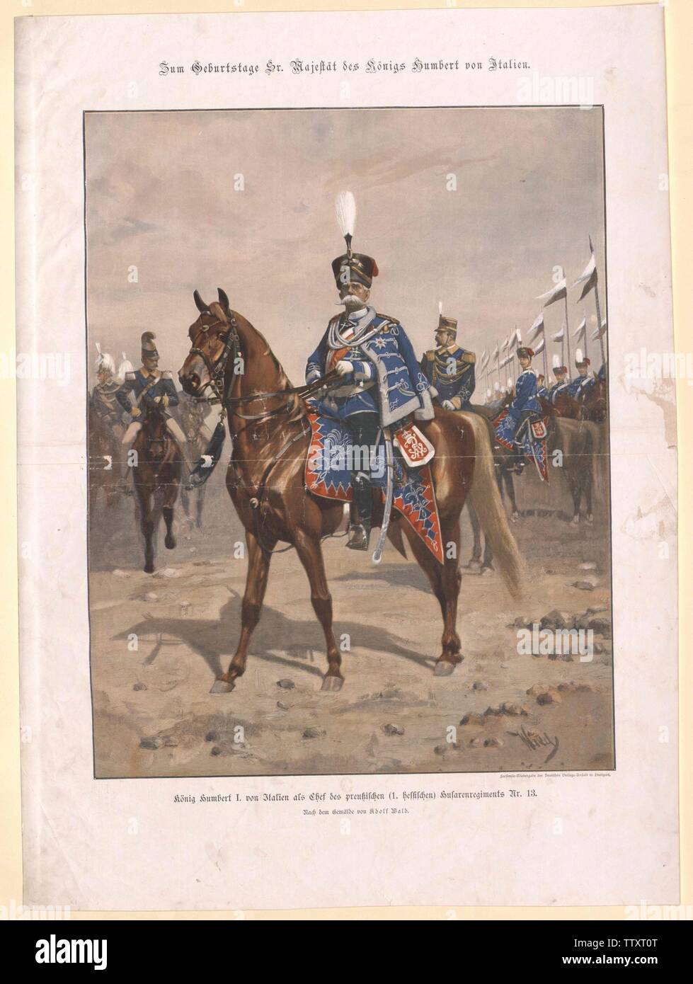 Humbert I., König von Italien, Additional-Rights - Clearance-Info - Not-Available Stockfoto