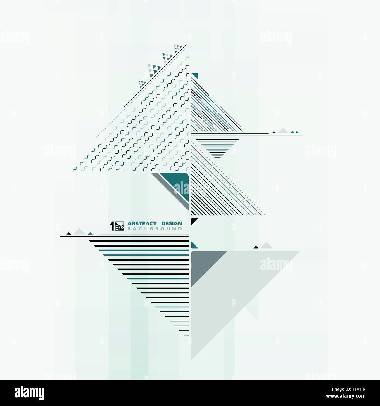 Abstrakte Dreieck gewellt Dekoration der geometrischen Komposition in blau Farben Design. Sie können für den Druck, Anzeige, Plakat, Cover Design, Vorlage verwenden, tech Cove Stock Vektor