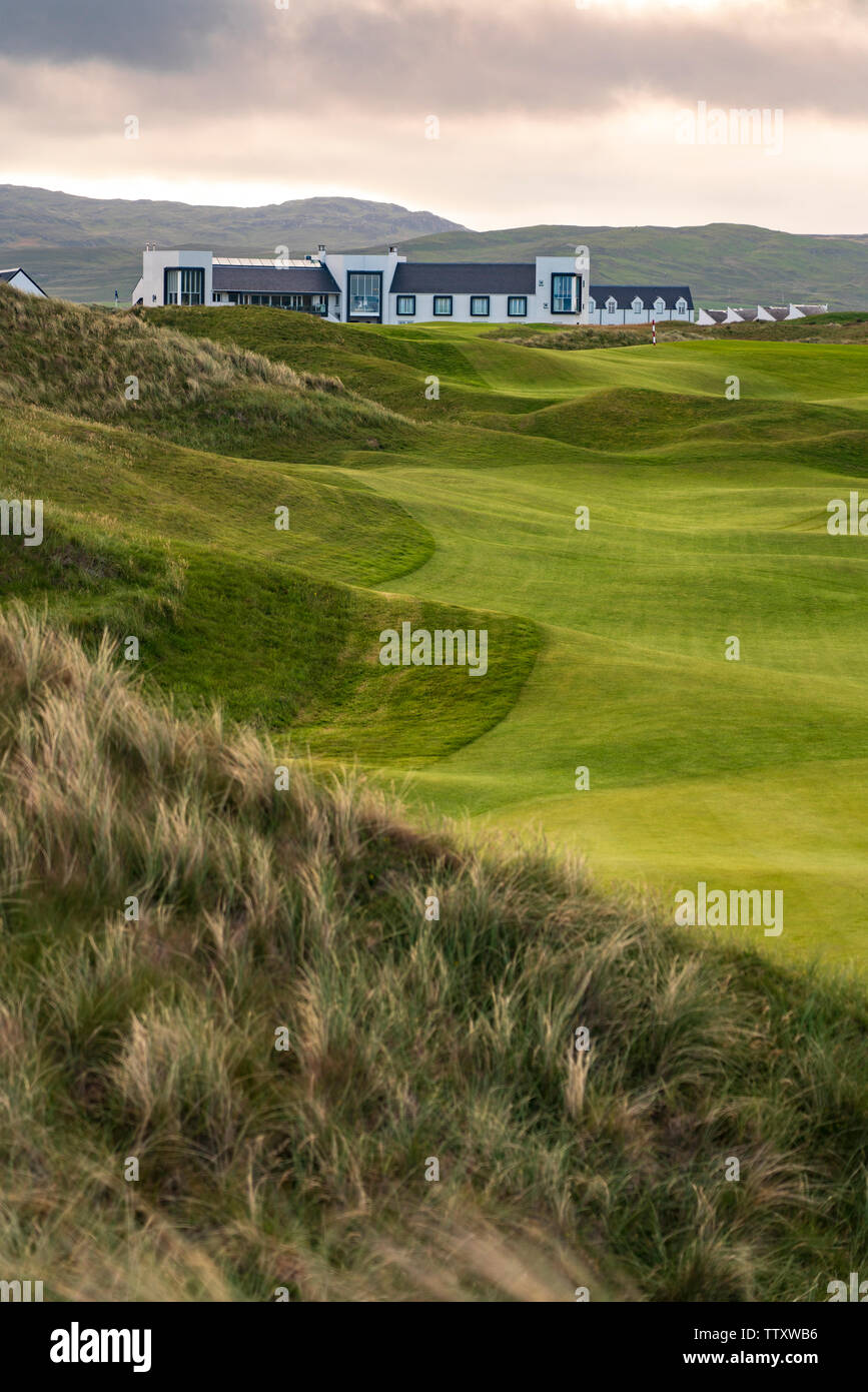 Anzeigen von machrie Golf Links Golfplatz und Hotel auf Islay. In der Inneren Hebriden, Schottland, Großbritannien Stockfoto