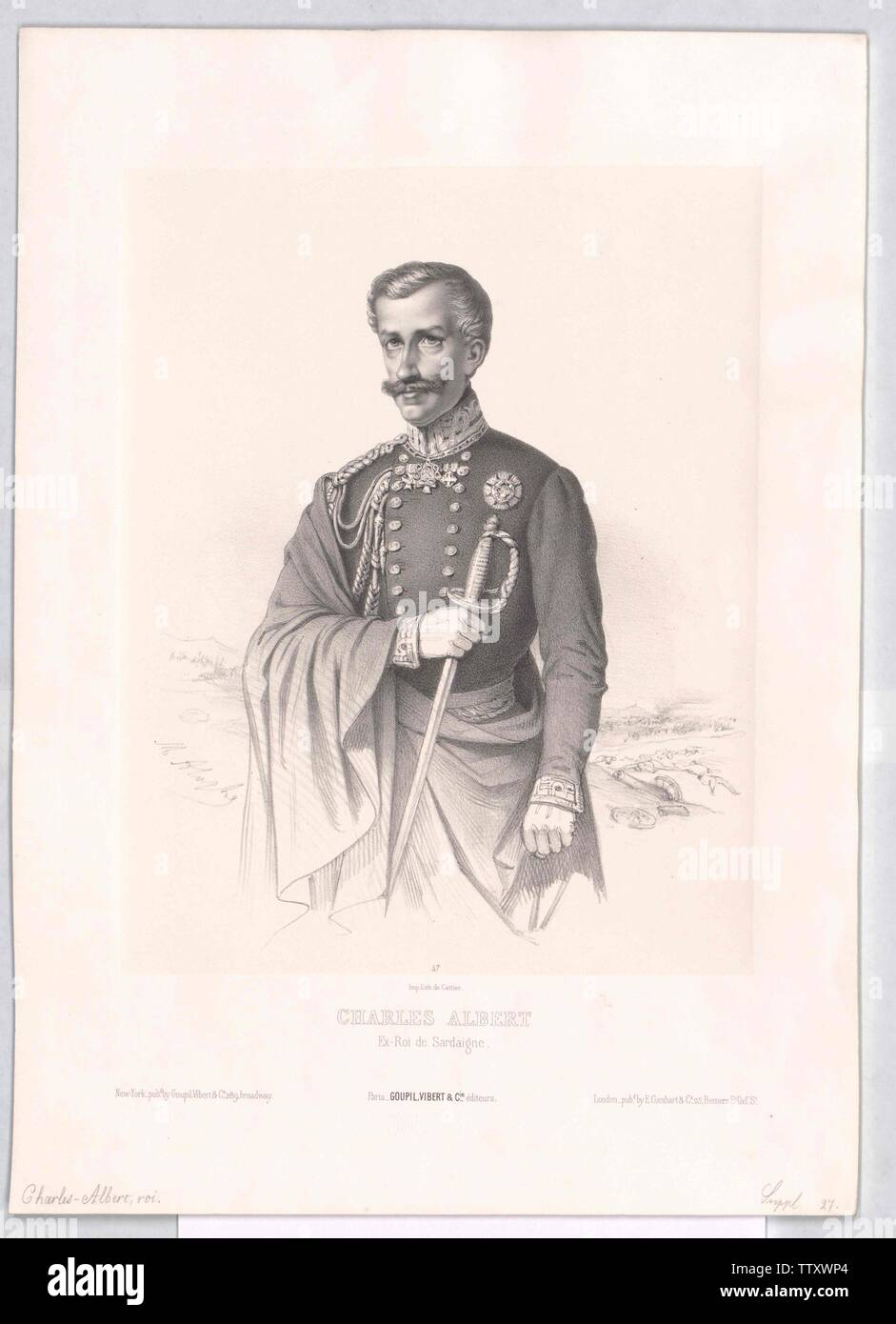 Karl Albert, König von Sardinien, Additional-Rights - Clearance-Info - Not-Available Stockfoto