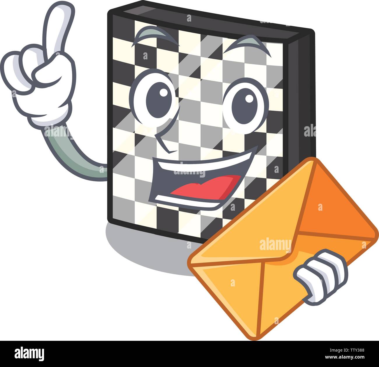 Mit Umschlag Schachbrett in der ein Cartoon Form Stock Vektor