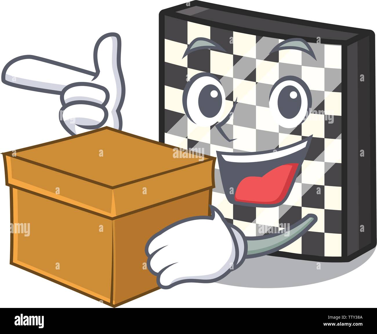 Mit box Schachbrett in der ein Cartoon Form Stock Vektor