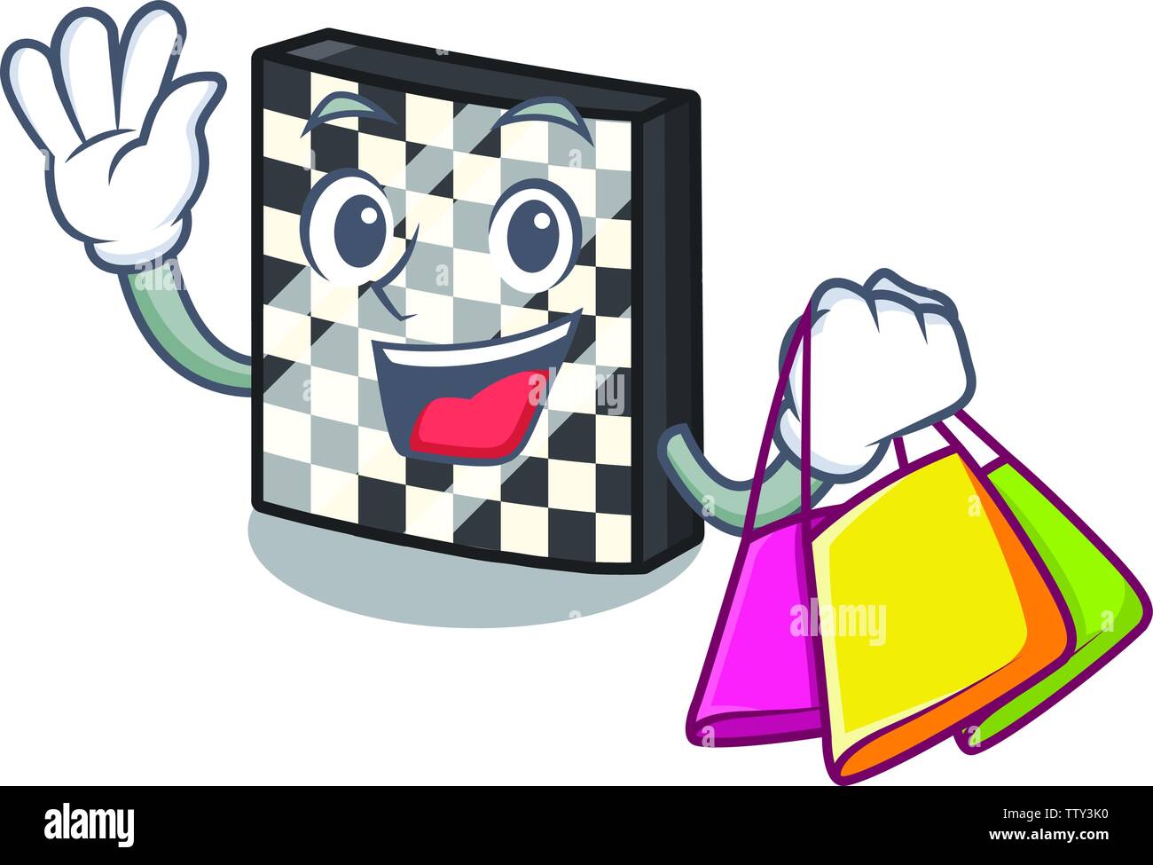 Shopping Schachbrett in der ein Cartoon Form Stock Vektor