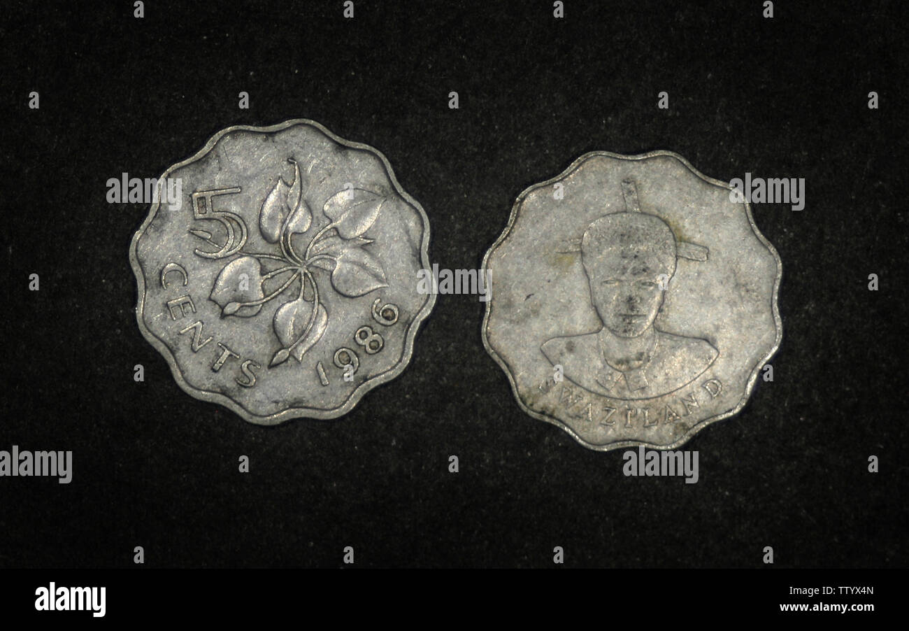 Swasiland 5 Cent, 1986 Stockfoto