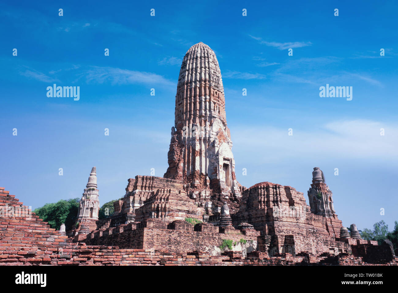 Alte Ruinen eines Tempels, Wat Phra RAM, Ayutthaya, Thailand Stockfoto