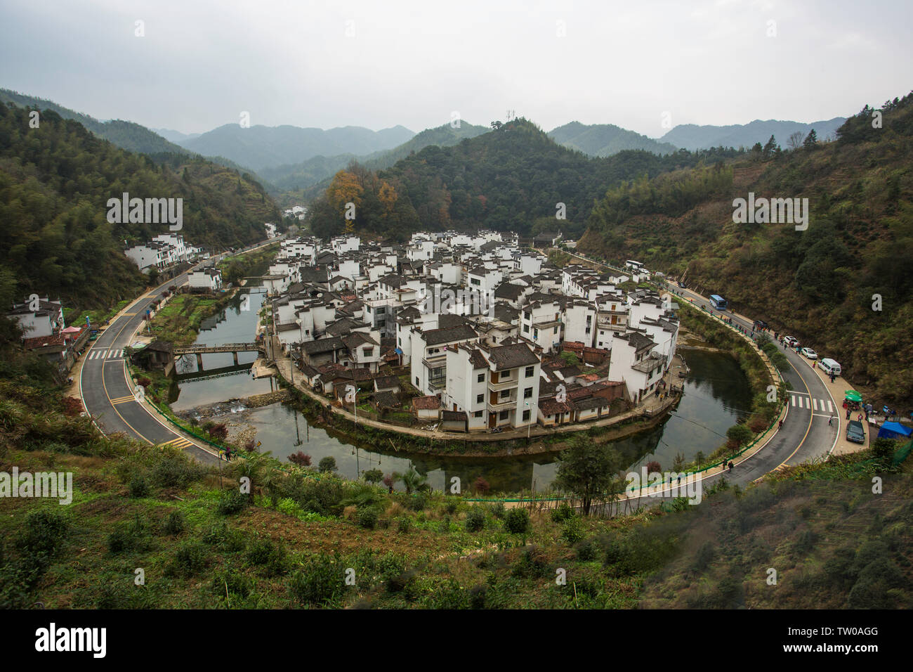 Kiu Keng Fung Shui Tsuen Stockfoto