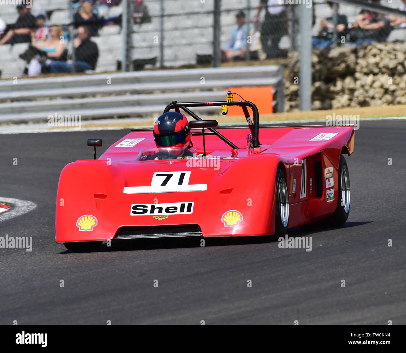 Jonathan Mitchell, Chevron B19, FIA Meister historischen Sportwagen Meisterschaft, Meister Historisches Festival, Brands Hatch, Mai 2019. Brands Hatch, klassi Stockfoto