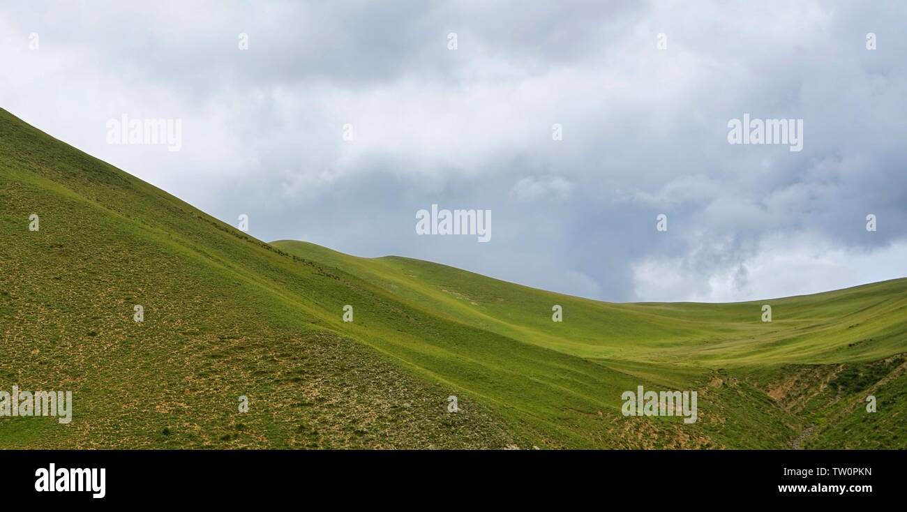 Die Landschaft der westlichen Sichuan Plateau, einer der höchsten Erhebungen in Litang, genießt den Ruf der Stadt der Welt, mit einer durchschnittlichen Höhe von 4000 Metern über Meer, die Landschaft des Plateaus prairie Stockfoto