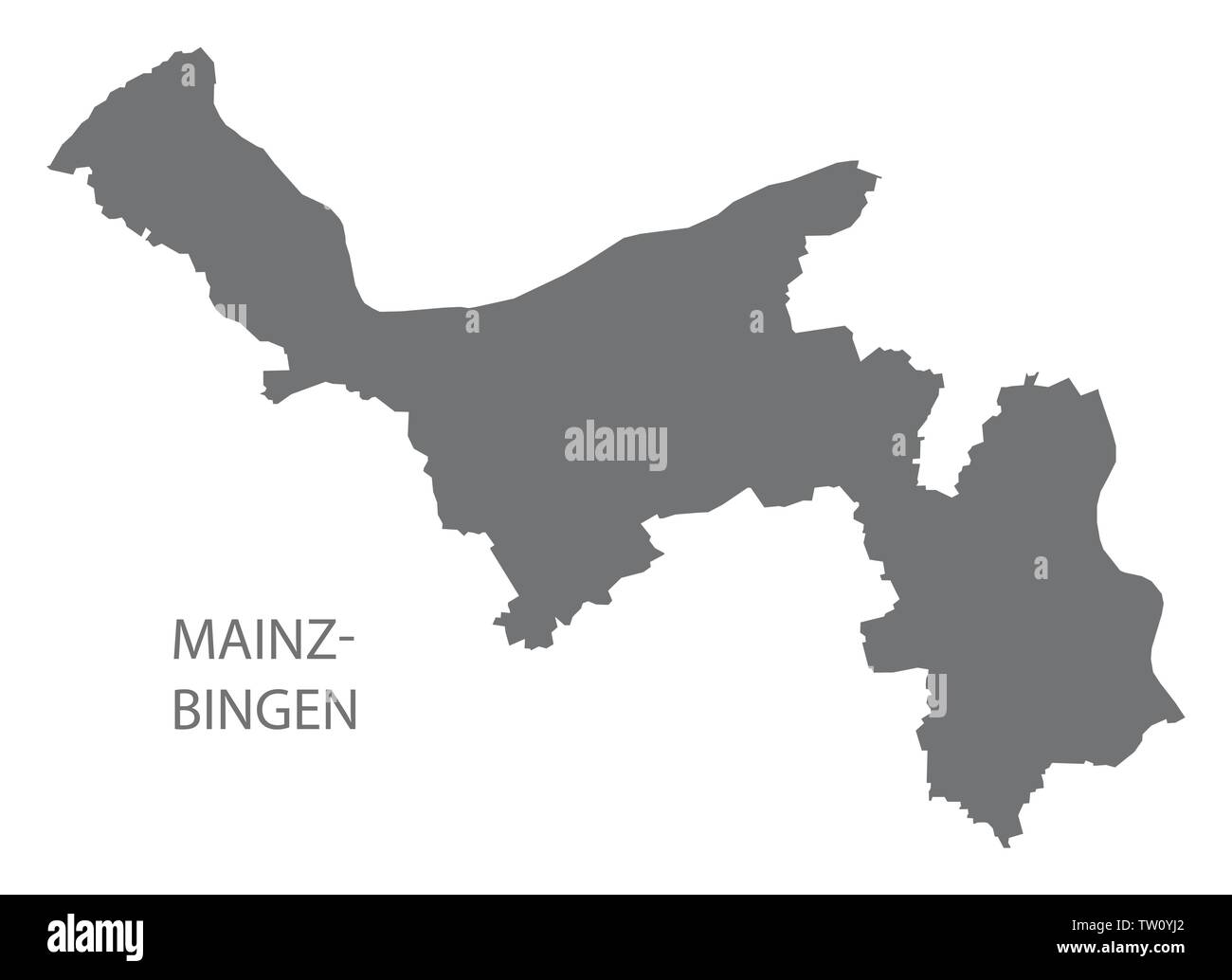 Mainz-Bingen gray county Karte von Rheinland-pfalz DE Stock Vektor