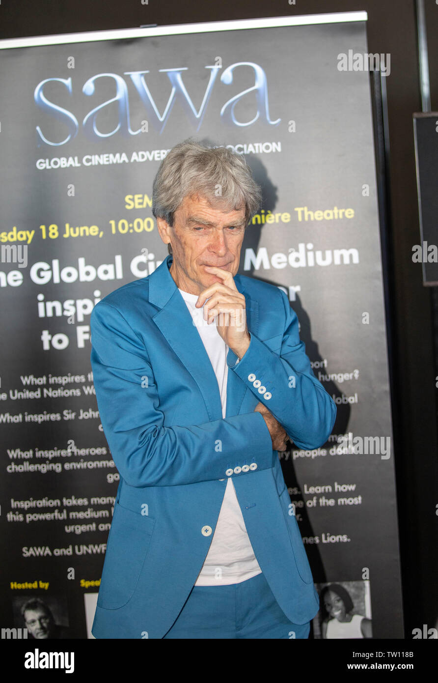 Cannes, Frankreich, 18. Juni 2019, Sir John HEGARTY (Die Garage Soho London) an der Speakers Corner, SAWA & UNWFP, Cannes Lions Festival - Internationales Festival der Kreativität © ifnm/Alamy leben Nachrichten Stockfoto