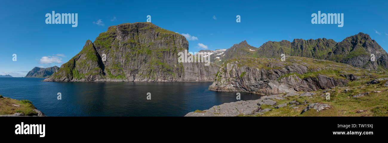 Landschaft bei Å, Moskenes, Norwegen Stockfoto