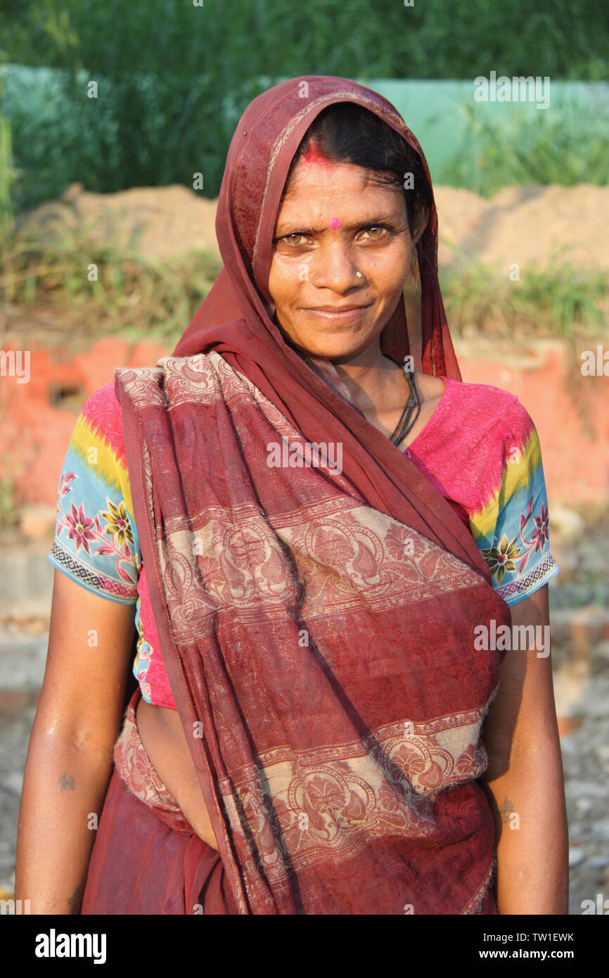 Porträt einer ländlichen Frau Stockfoto