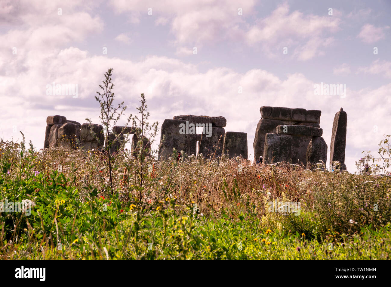 Stonehenge prähistorisches neolithisches historisches Wahrzeichen in England. Stockfoto