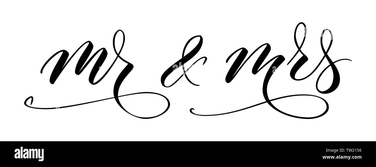 Pinsel Kalligraphie Herr und Frau Stock Vektor