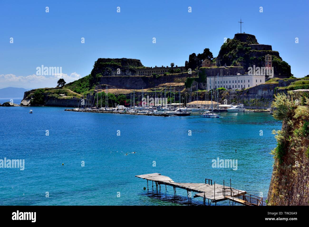 Die Stadt Korfu alte Festung, Korfu, Ionische Inseln, Griechenland, griechische Inseln, Kerkyra Stockfoto