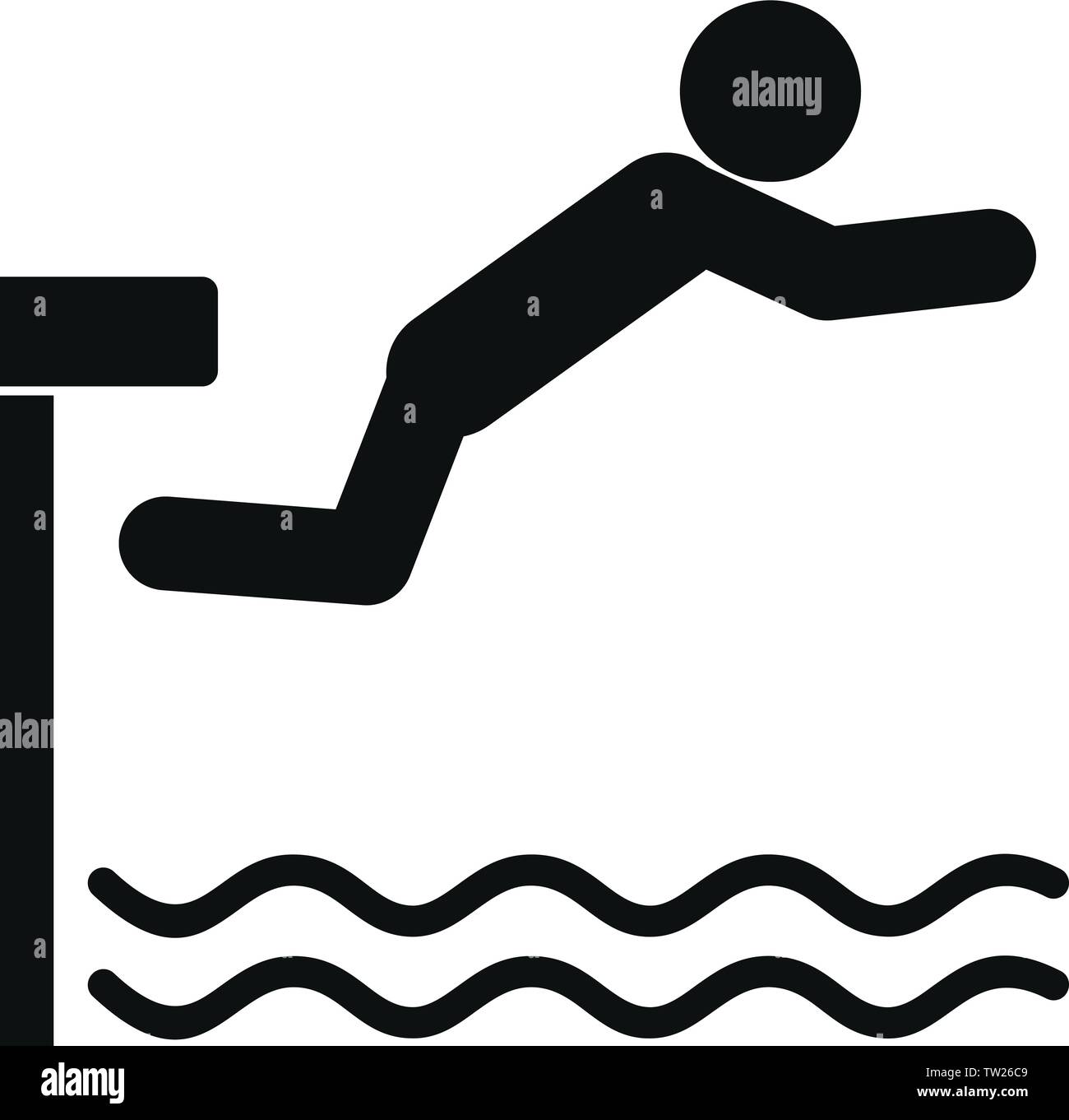 Sprungbrett Symbol. Einfache Abbildung: Sprungbrett vektor Symbol für Web Design auf weißem Hintergrund Stock Vektor