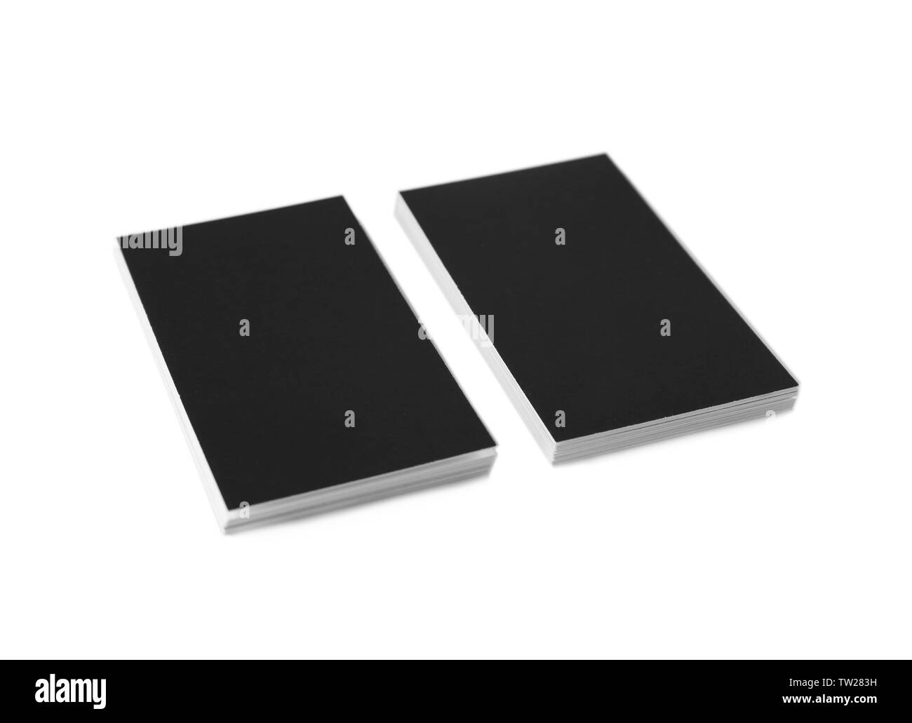 Leeres Papier Karten für das Branding auf weißem Hintergrund Stockfoto