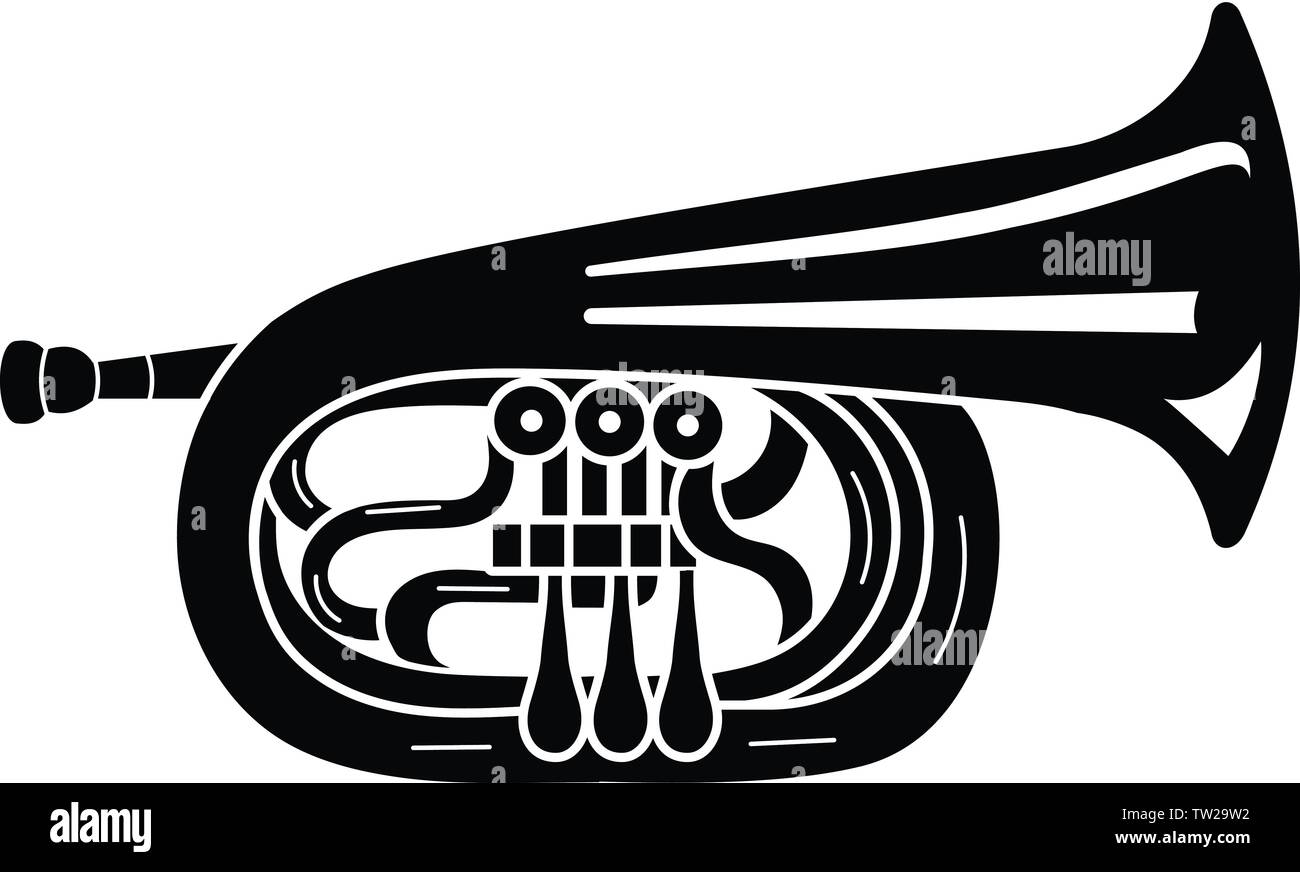 Jazz Trompete Symbol, einfachen Stil Stock Vektor