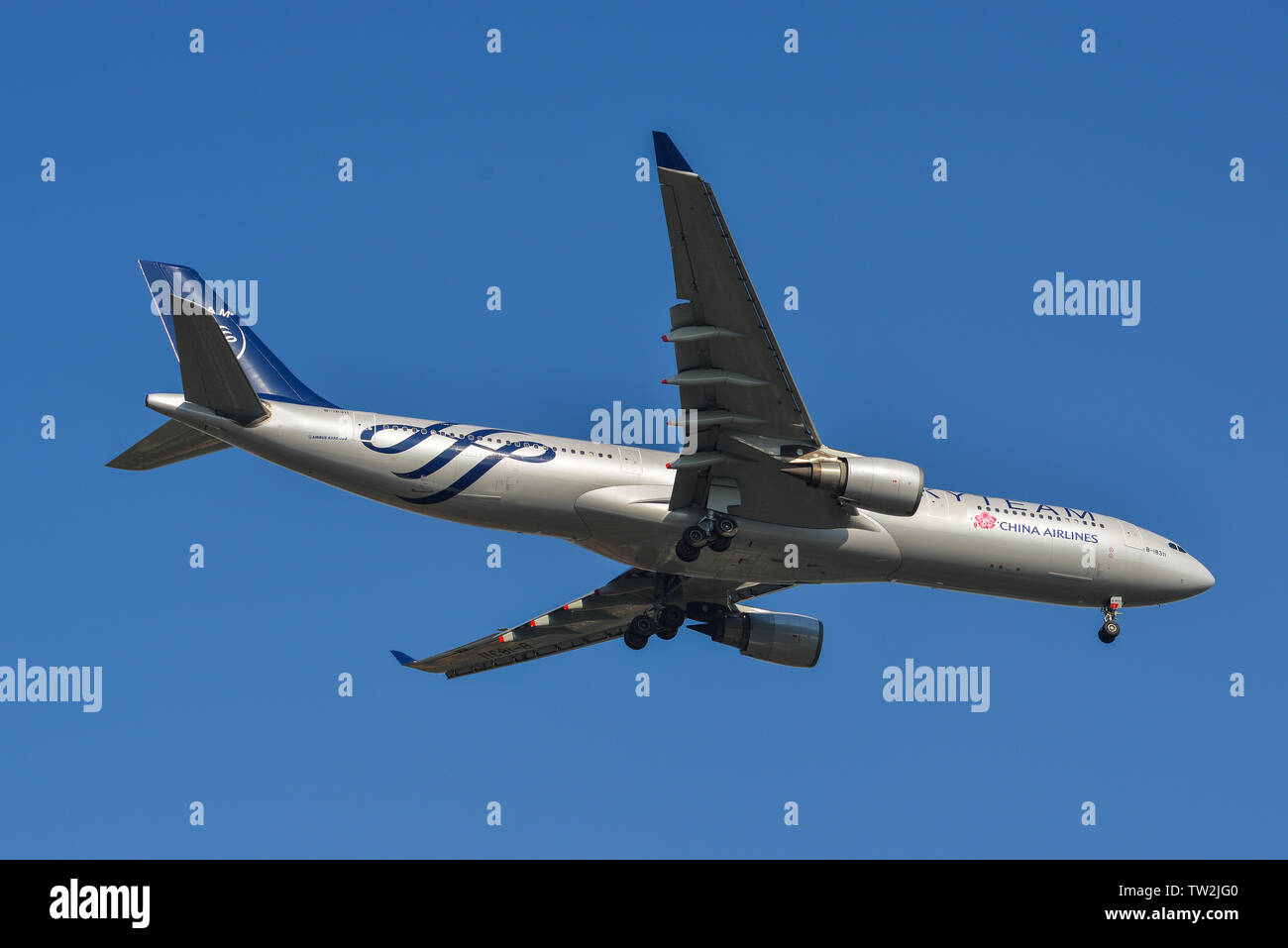 Bangkok, Thailand - 21.April 2018. B-LRR Cathay Pacific Airbus A350-900 in Bangkok Suvarnabhumi International Airport (BKK). Stockfoto