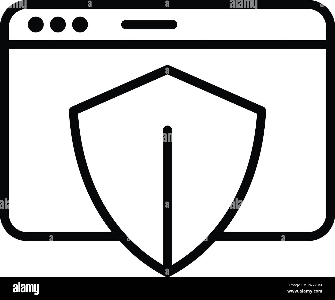 Safe web Seite Symbol, outline Style Stock Vektor