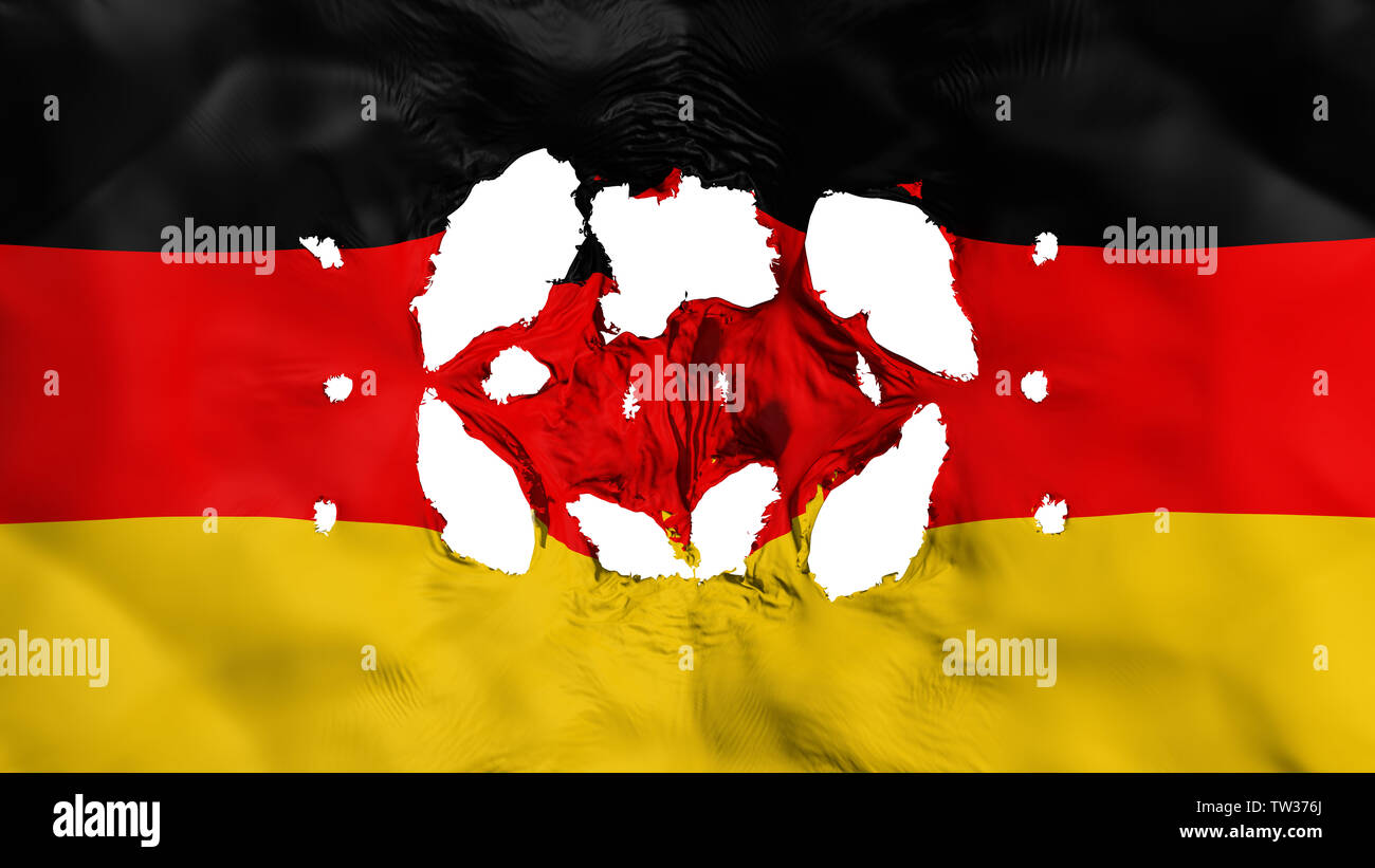 Löcher in Deutschland Fahne Stockfoto