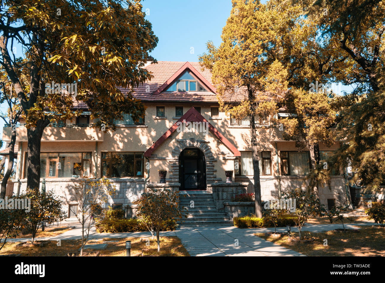 Herbstlandschaft der Ba Daiguan, Qingdao, Provinz Shandong Stockfoto