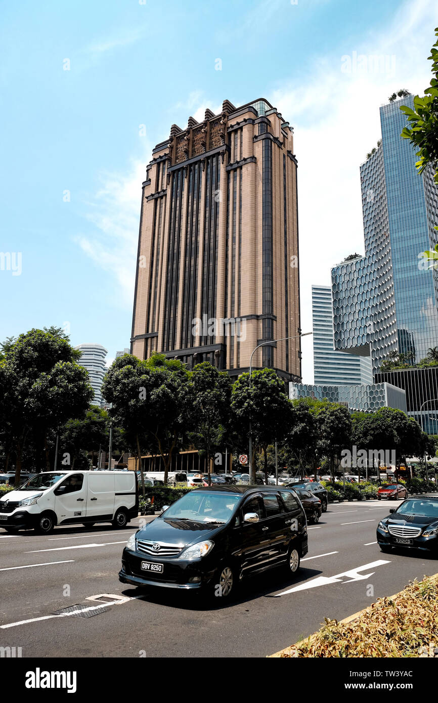 Park View Art déco-Gebäude in der Gegend von Singapur Bugis home zur Botschaft der Vereinigten Emirate und Büro Komplex. Stockfoto