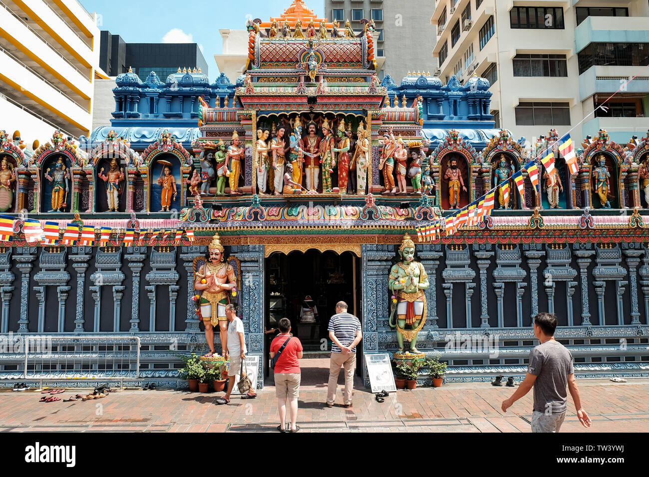 Sri Krishnan Tempel Waterloo Street Singapore Stockfoto