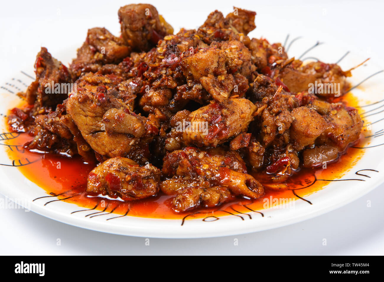 Sichuan-küche, Chili Huhn. Stockfoto