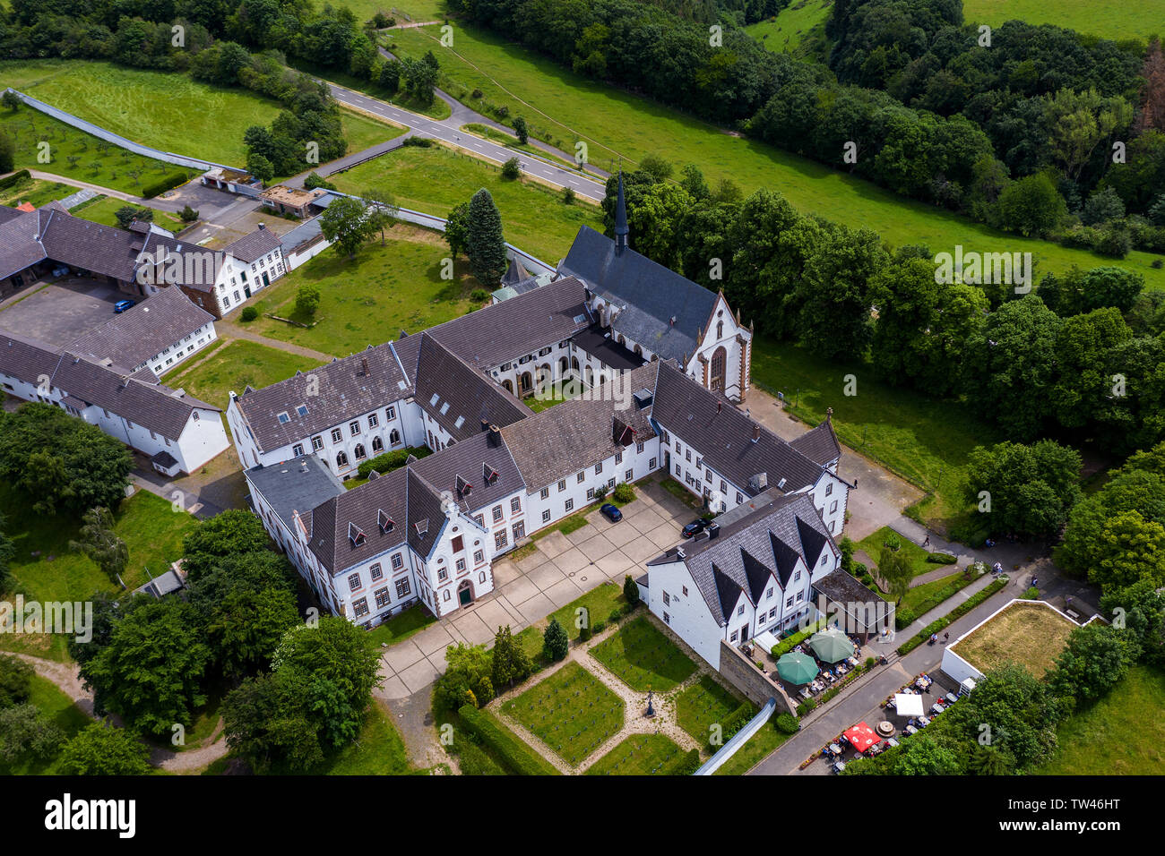 Abtei Mariawald aus der Vogelperspektive Stockfoto
