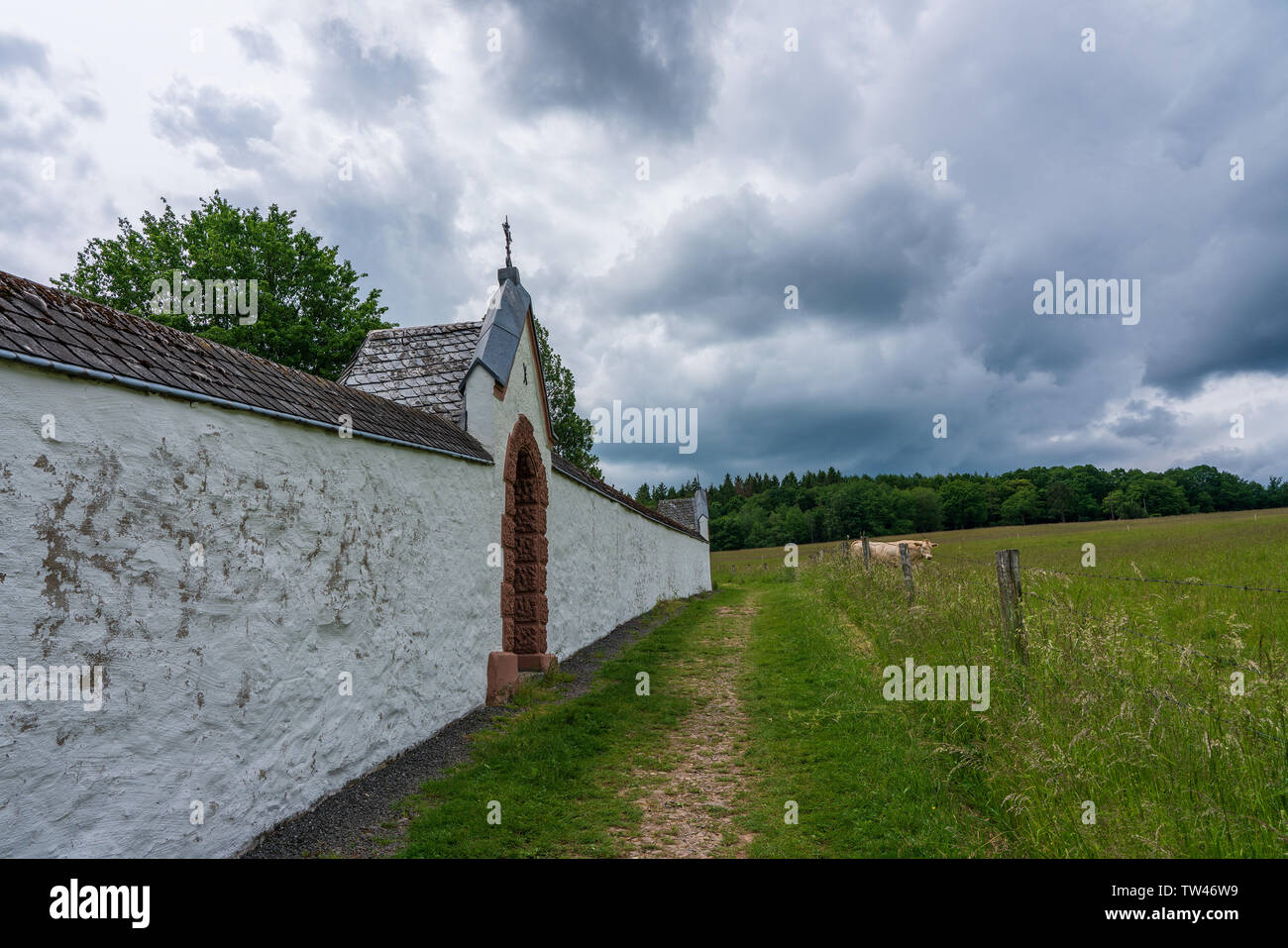 Blick auf die Abtei Mariawald, Heimbach Deutschland Stockfoto