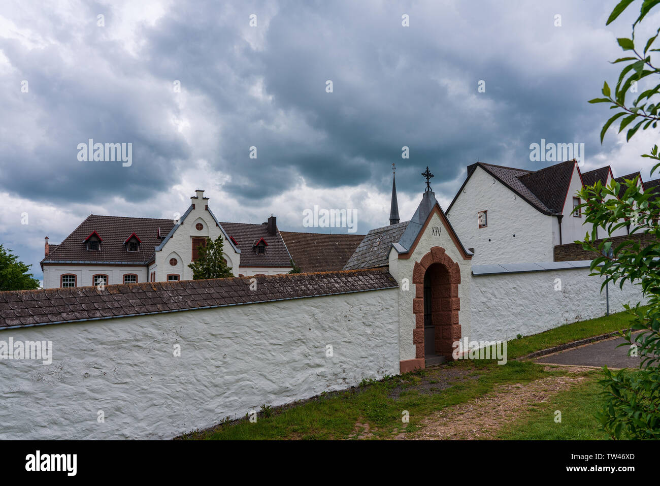 Blick auf die Abtei Mariawald, Heimbach Deutschland Stockfoto