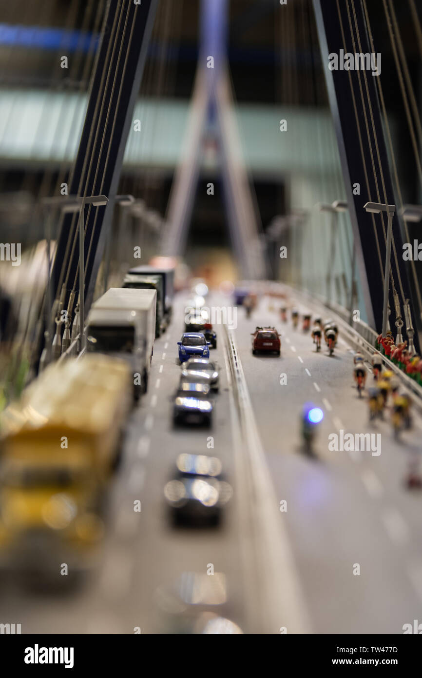 HAMBURG, DEUTSCHLAND - Mai 17., 2019: Miniatur Wunderland ist eine Modelleisenbahn Anziehung und das größte seiner Art in der Welt Stockfoto