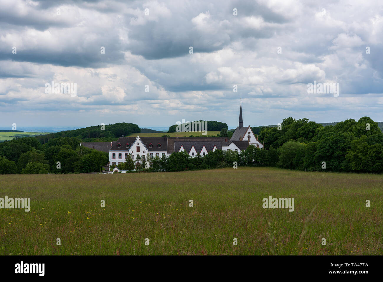 Blick auf die Abtei Mariawald, Heimbach Deutschland Stockfoto