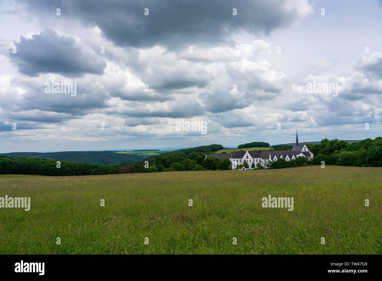 Blick auf die Abtei Mariawald, Heimbach Deutschland Stockfoto