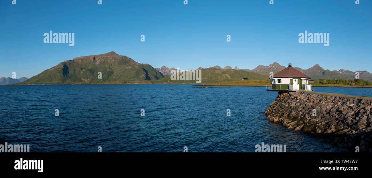 Fjordcamp Standort in der Nähe von Bo im Vesteralen, Norwegen. Stockfoto