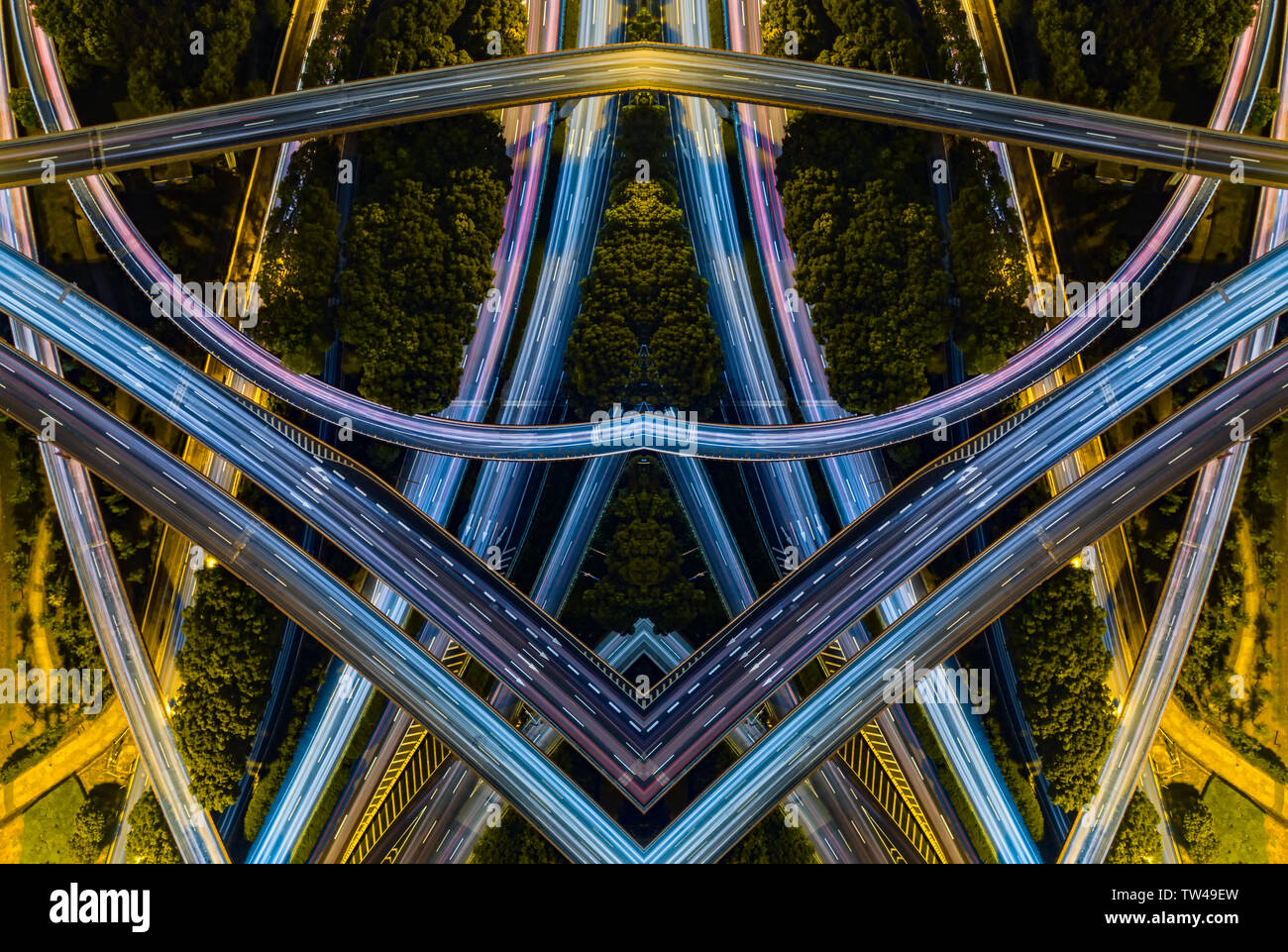 Luftaufnahme der Stadt Shanghai interchange Stockfoto