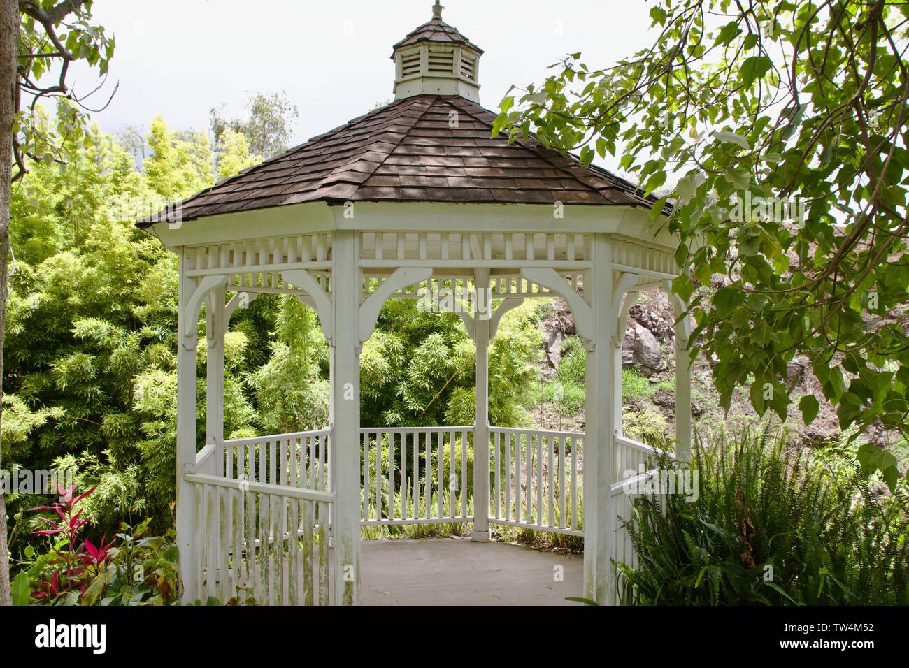 Pavillon Im Kula Botanical Garden Maui Hawaii Stockfoto Bild
