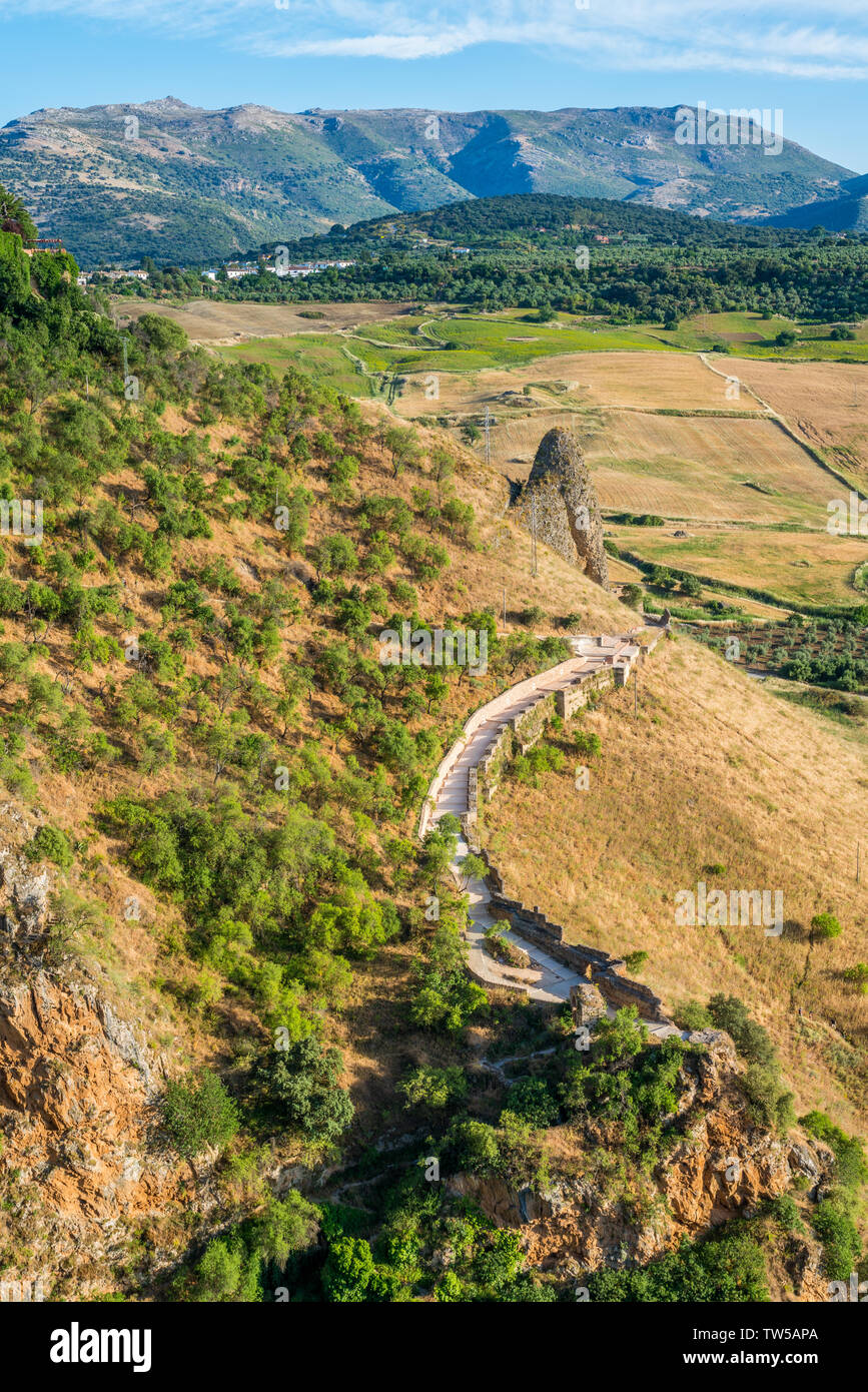 Die schöne Landschaft rund um Ronda in der Provinz Malaga, Andalusien, Spanien. Stockfoto