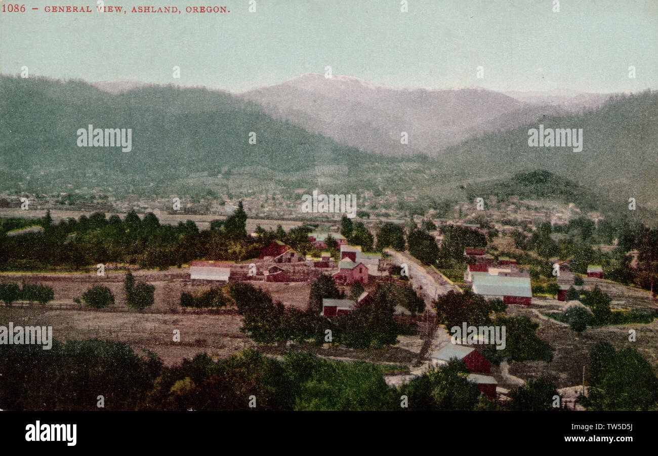 Ashland Oregon USA, alte Postkarte. Stockfoto