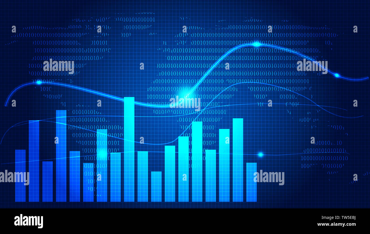 Finanzielle tech Kurvendiagramm Hintergrund Stockfoto