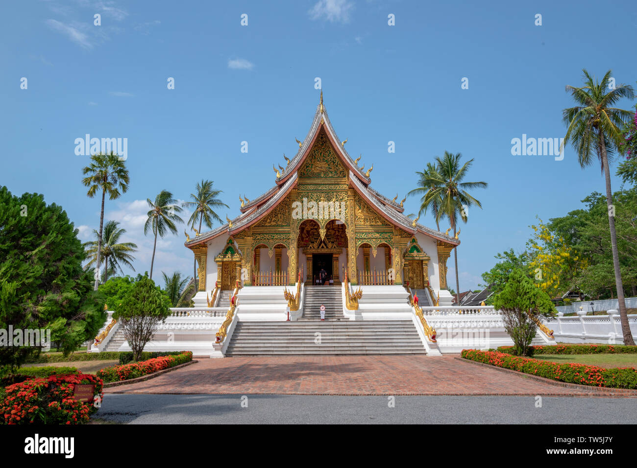 Haw Pha Bang Tempel inluang Prabang Laos Stockfoto