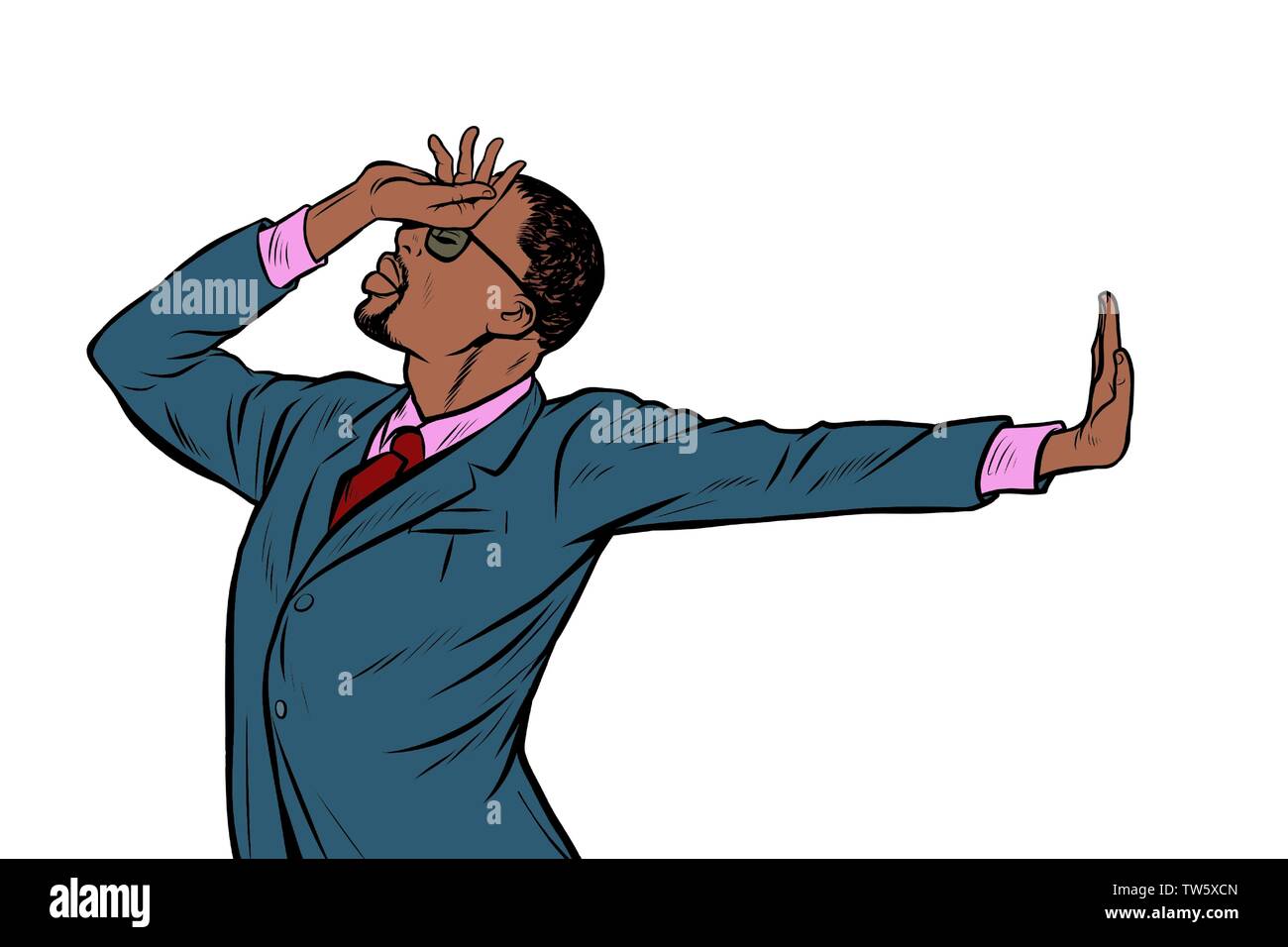 Afrikanische amerikanische Geschäftsmann. Schande Denial-Geste keine Stock Vektor